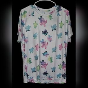 Mens Turtle Design Quick Dry Short Sleeve Size Small NWT